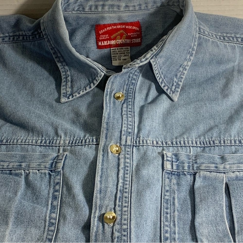 Marlboro Denim Shirt Vintage Marlboro Country Store  Size Large